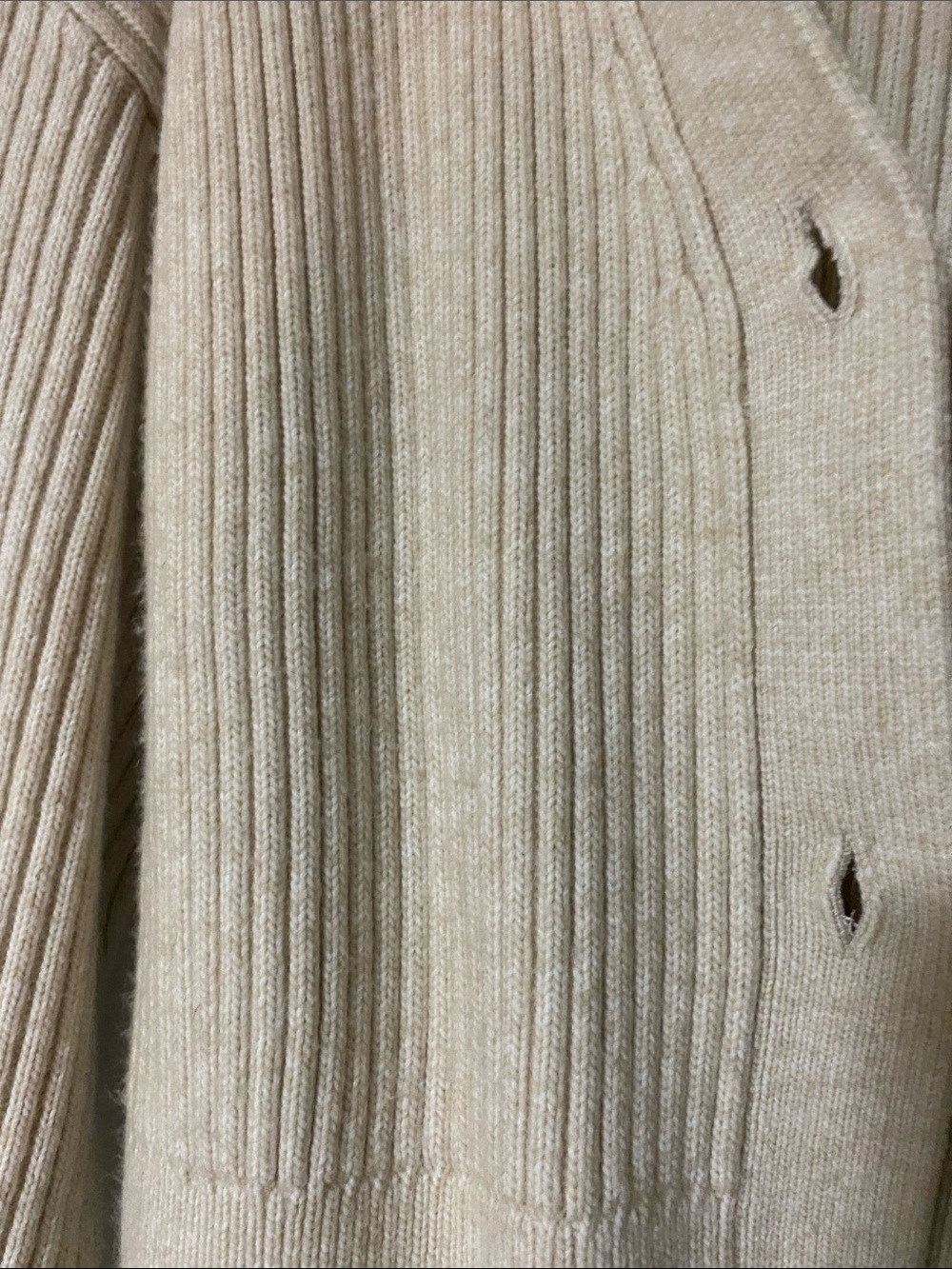 H&M Cream Ribbed V-Neck Button Cardigan - Picture 4 of 5